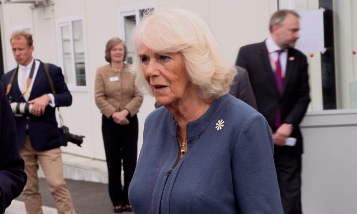 Camilla, Queen Consort, being interviewed at a video shoot for Medical Detection Dogs